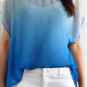 Forever 21 Blue and White Ombré Sheer Top
Cover up